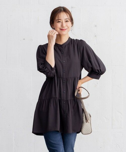 セール】 【洗える】レーヨンティアード ブラウス （シャツ・ブラウス