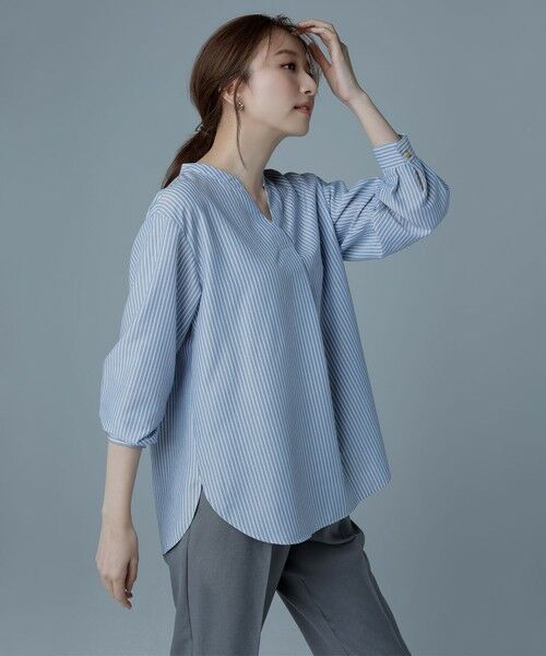 セール】 【AIコラボ】スタンドカラースキッパー ブラウス （シャツ