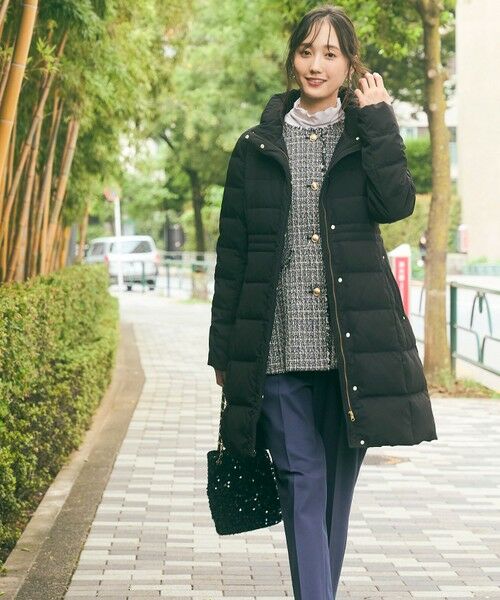 セール】 【撥水・洗える】美シルエットスタンドロング ダウン