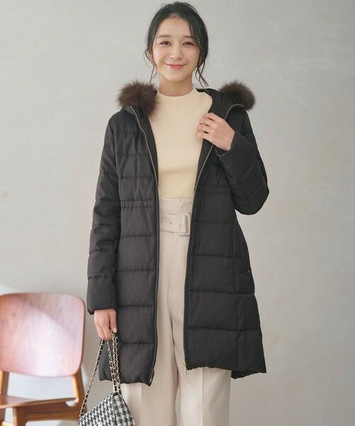 セール】 【撥水・洗える】リッチファーフードロング ダウン （ダウン