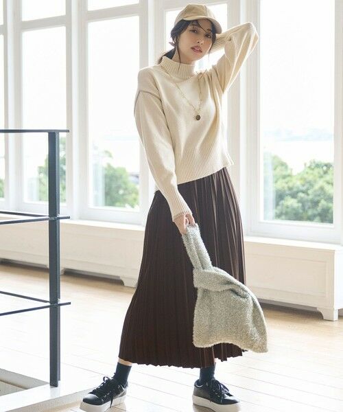 セール】 【洗える・2SET】ボリューム ニット × スエードライク