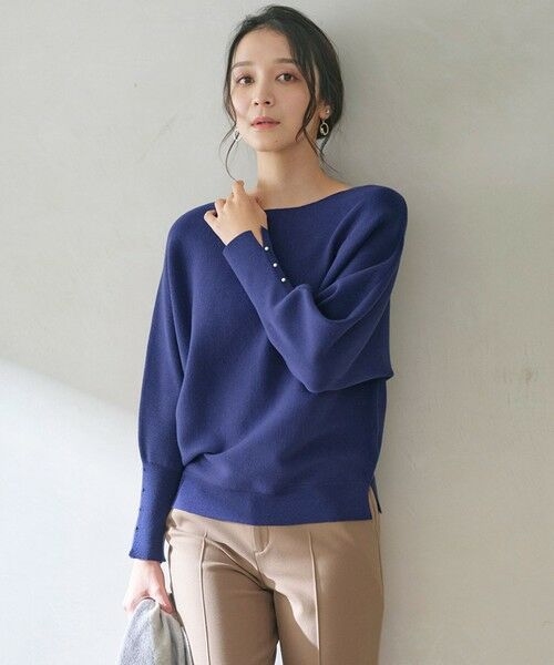 セール】 【洗える・セットアップ可】アンチピリングドルマン畔 ニット