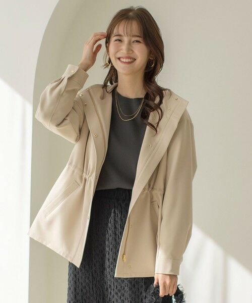 セール】 【撥水・UVカット・洗える】フーデットハーフ コート