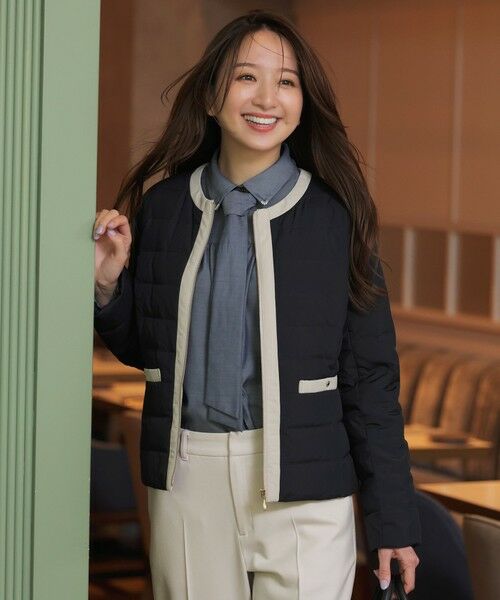 2WAY】ノーカラーダウン ジャケット （ダウンジャケット・ベスト