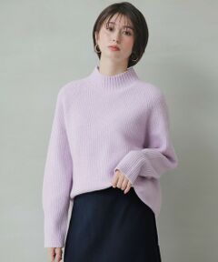 セール】 【FUDGE掲載/洗える】ウールカシミヤ コンビカラー オフ