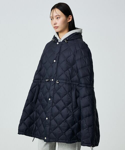 TAION / タイオン】ポンチョ型ダウン/ケープ/ダウン/フード付き/収納ポ