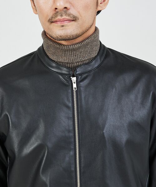 定番】ネオレザー シングル ライダース （ブルゾン）｜ABAHOUSE