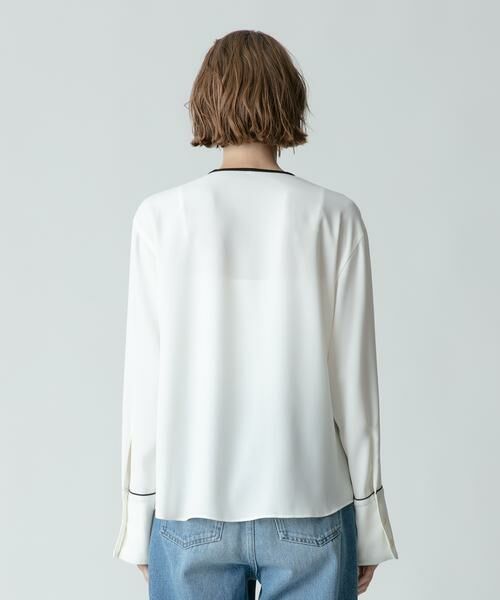 ジョーゼット細パイピングブラウス （シャツ・ブラウス