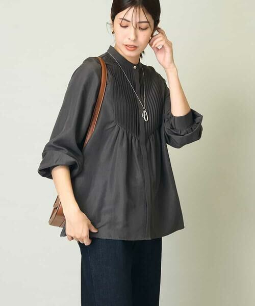 セール】 【洗える】ピンタックフレアブラウス （シャツ・ブラウス