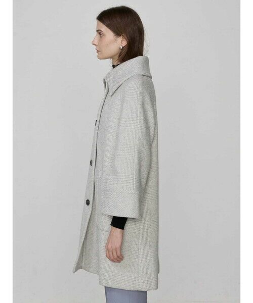 ビッグカラー Aラインチェックコート （その他アウター）｜Aquascutum