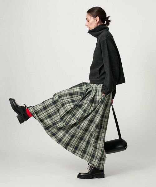 セール】 チェック プリーツロングスカート （ロング・マキシ丈