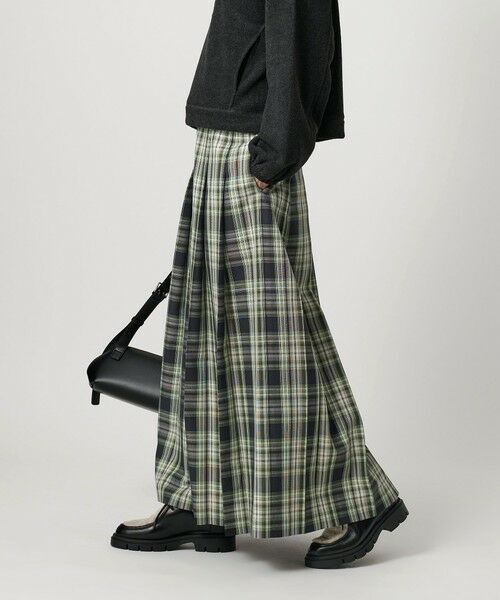セール】 チェック プリーツロングスカート （ロング・マキシ丈