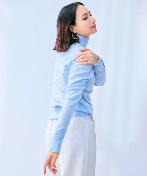 セール】 【WEB限定・洗える】ALSACE / パール釦タートルネックウール