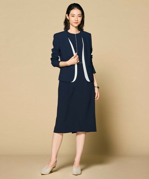 CINDY / ダブルカラージャケット （ノーカラージャケット）｜BEIGE