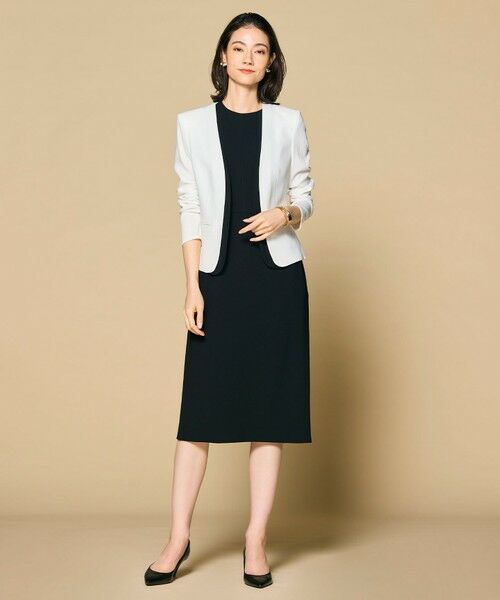 CINDY / ダブルカラージャケット （ノーカラージャケット）｜BEIGE