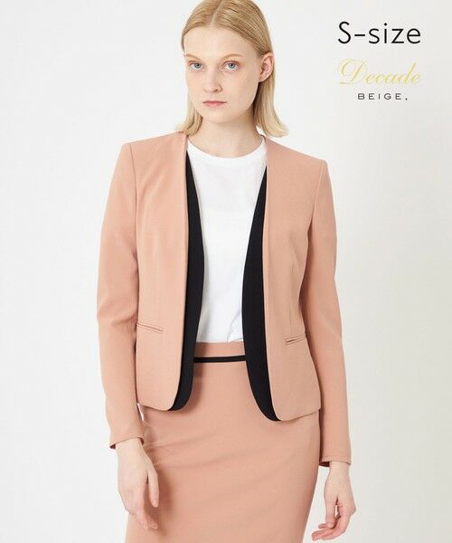 S-size】CINDY / ダブルカラージャケット （ノーカラージャケット