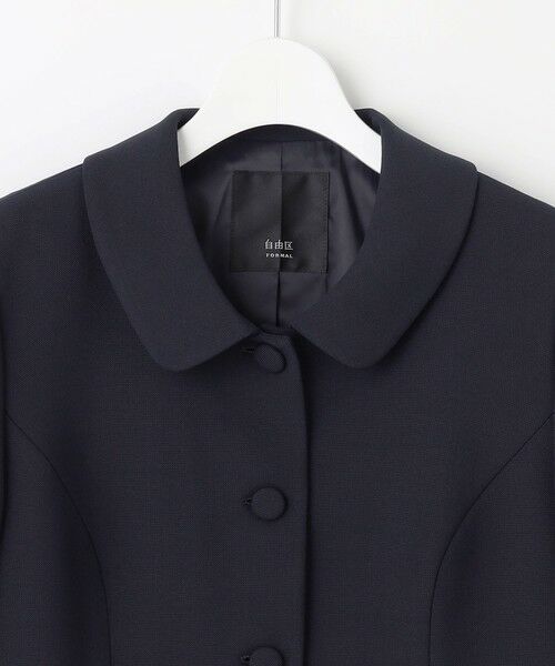 お受験/セレモニーに】濃紺洗える/ストレッチワンピース+ジャケット