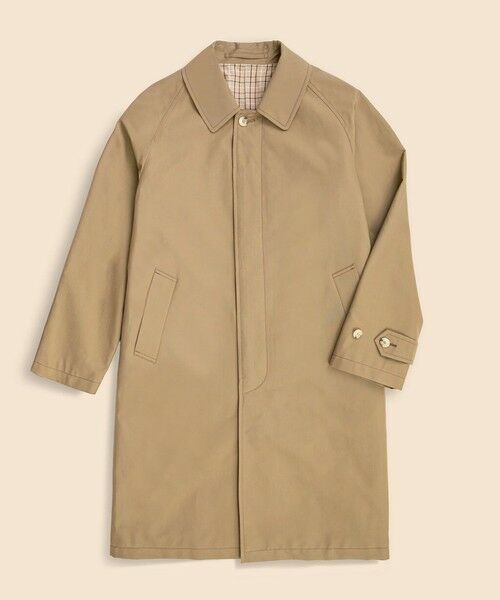 コットン／ウール ポプリン バルカラーコート （ステンカラーコート