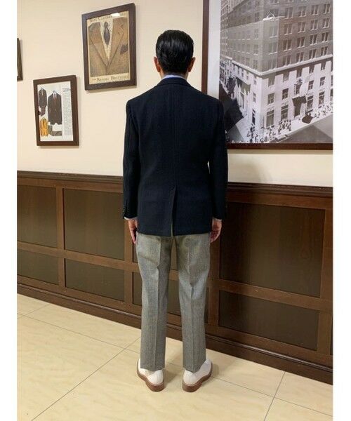 セール】 ハリスツイード ヘリンボーン 段返り3釦サックジャケット