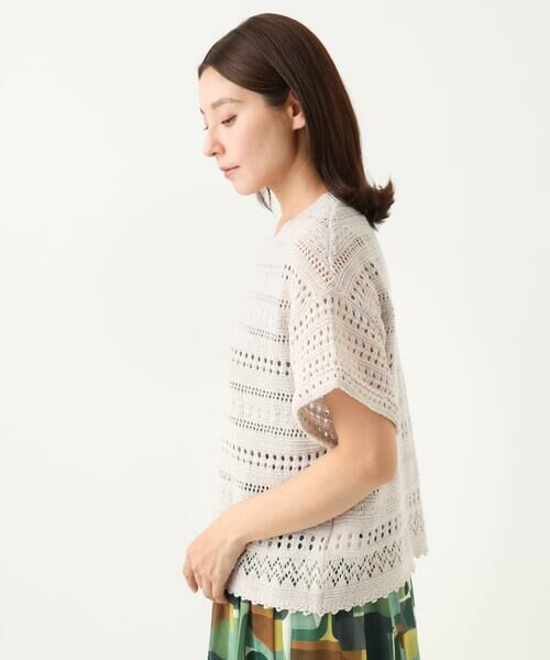 セール】 [洗える]透かし編み半袖ニット （ニット・セーター）｜GIANNI