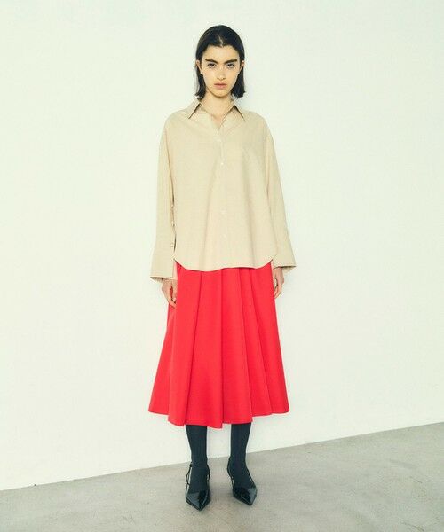 セール】 ミモレ丈タックフレアスカート （ミニ・ひざ丈スカート