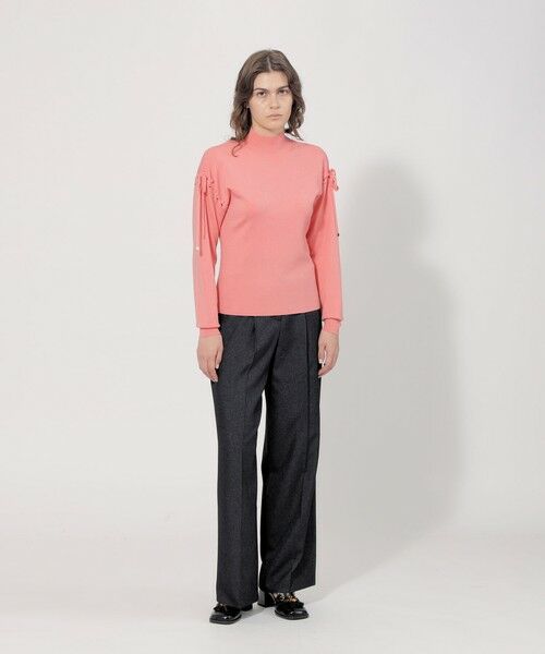 セール】 スーパーファインウール レースアップニットプルオーバー