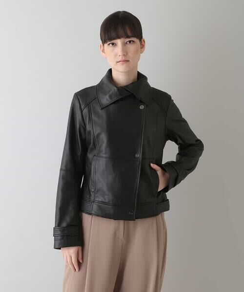 セール】 W合わせレザージャケット （レザーブルゾン・ジャケット