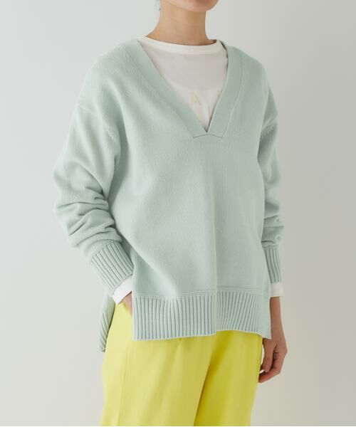 セール】 ◇Vネックチュニックトップス （ニット・セーター）｜human