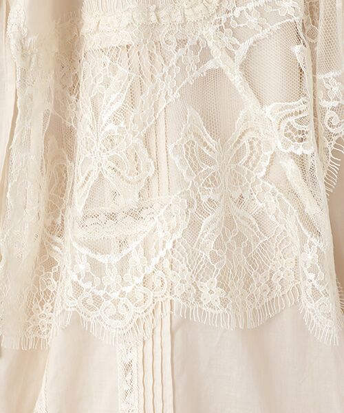 セール】 【OUTLET】フランス製レース使いブラウス （シャツ・ブラウス