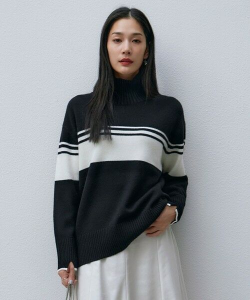 セール】 【CLASSY.1月号掲載・洗える】ソフトカシミヤミックス 配色