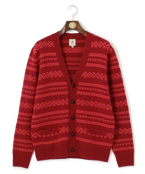 セール】 【Cash Lamb's Wool】フェアアイルカーディガンニット