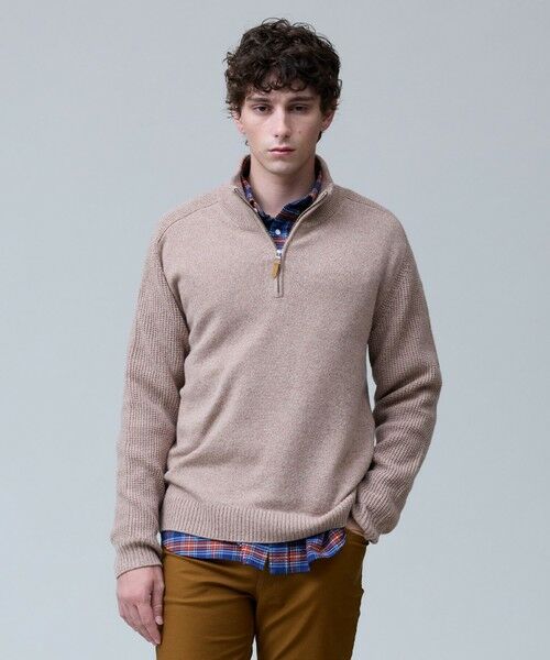セール】 ウール×カシミヤの上質素材【Cash Lamb's Wool】ハーフジップ