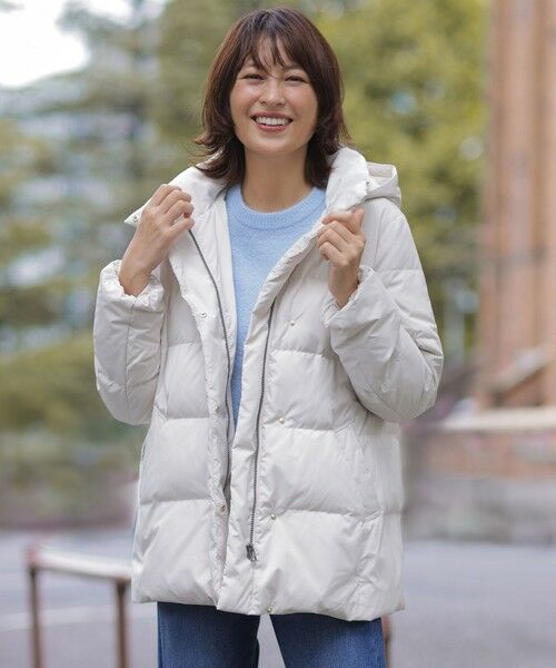 洗える・2way】タフタダウン ミドル丈 コート （ダウンジャケット