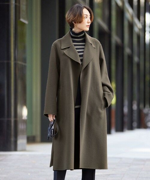 セール】 ウールリバー ロングトレンチコート （トレンチコート）｜L