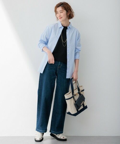 セール】 【一部店舗限定】23区DENIM ストレッチ ワイドパンツ