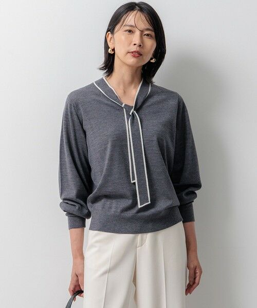 セール】 【洗える】ウーステッドウール ボウタイ ニット （ニット