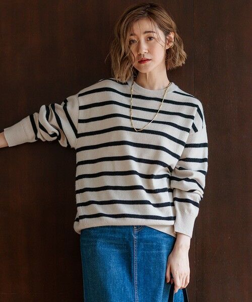 セール】 【Oggi2月号掲載/洗える】ピュアカシミヤ クルーネック