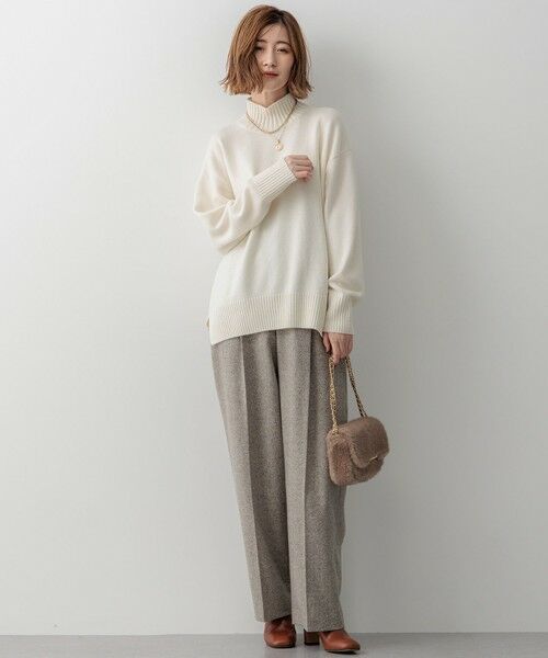 洗える】カシミヤブレンド ハイネック ニット （ニット・セーター）｜L