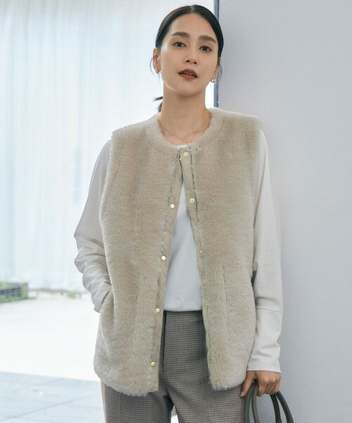 リバーシブルエコメリノムートン ジレ （ベスト）｜L size ONWARD