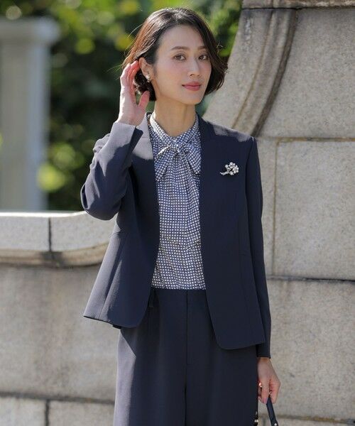 セットアップ対応】セラテリーダブルクロス ノーカラー ジャケット