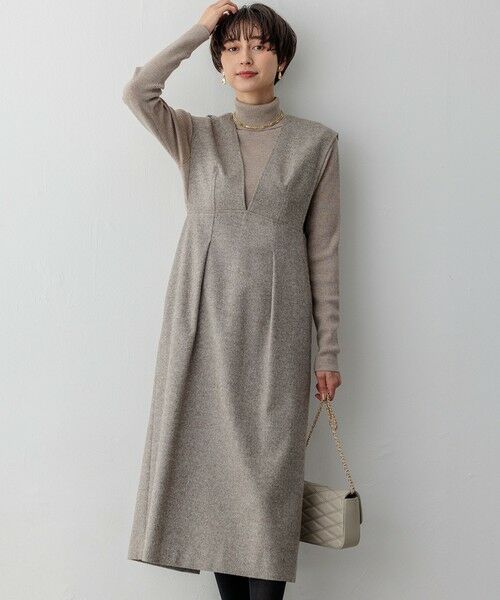 セール】 シルクネップヘリンボーン オールインワン ワンピース