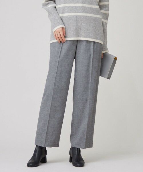 セール】 【洗える】ウォッシャブルウールサキソニーワイド パンツ