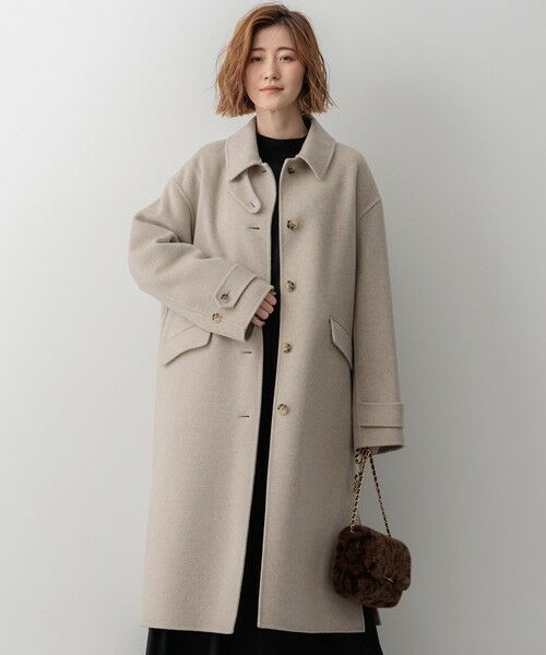 MANTECOPureリバー ロングコート （ステンカラーコート）｜L size