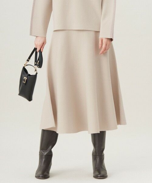 セットアップ対応・洗える】ウールミラノニット スカート （ミニ・ひざ