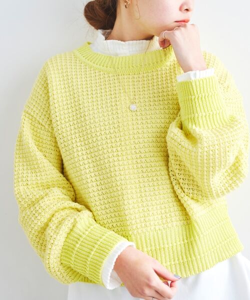 NKNIT 黄色 クロップドニット