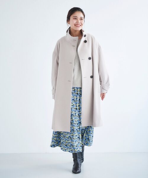 セール】 ウールカシミヤスタンドカラーロングコート （その他アウター