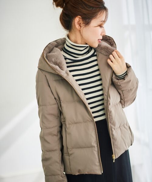 セール】 ファーフードショートダウン （ダウンジャケット・ベスト