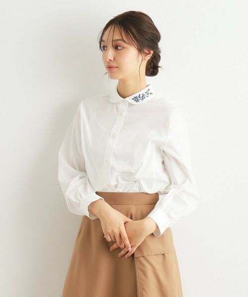 襟刺繍】ラウンドカラーブラウス （シャツ・ブラウス）｜LAURA ASHLEY