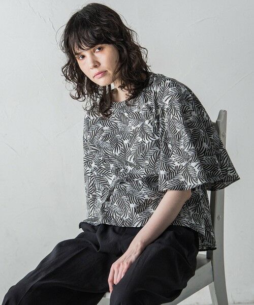 セール】 リーフプリントブラウス≪洗濯機で洗える≫ （シャツ