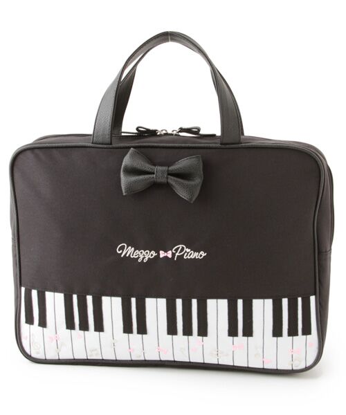 セール】 リボンモチーフつき鍵盤デザインレッスンバッグ （トート